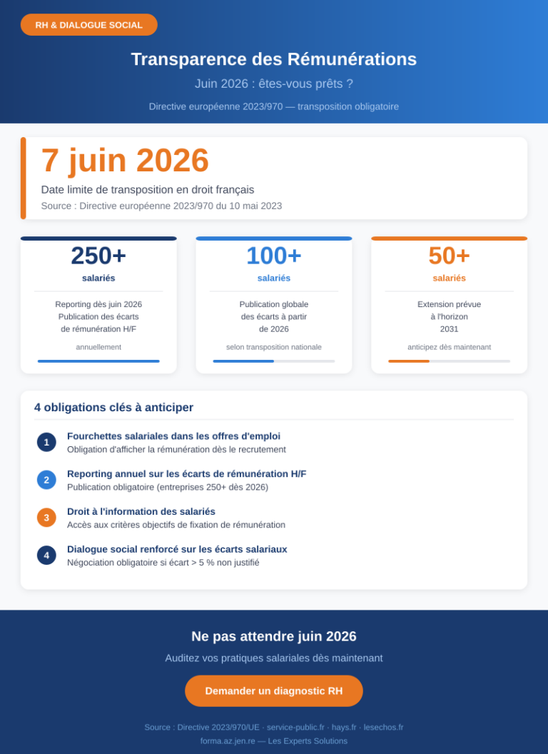 Directive transparence des rémunérations : ce que les entreprises doivent faire avant juin 2026